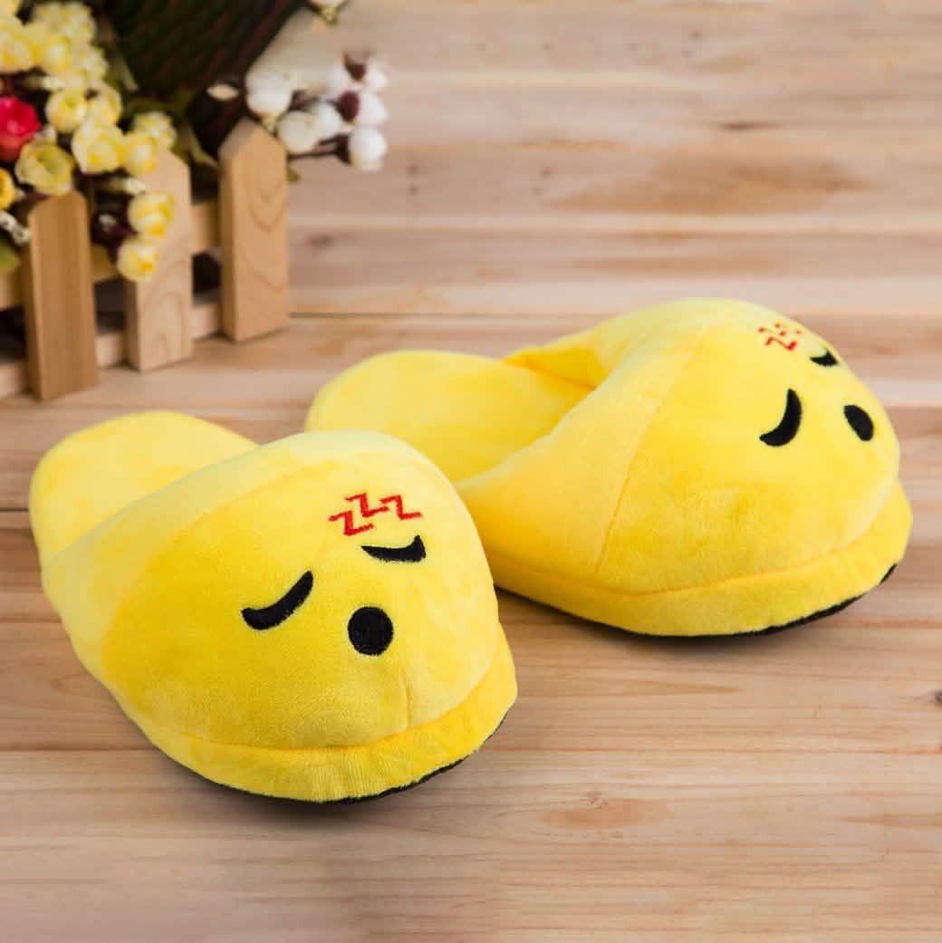 Cute And Fun Plush Emoji Slippers