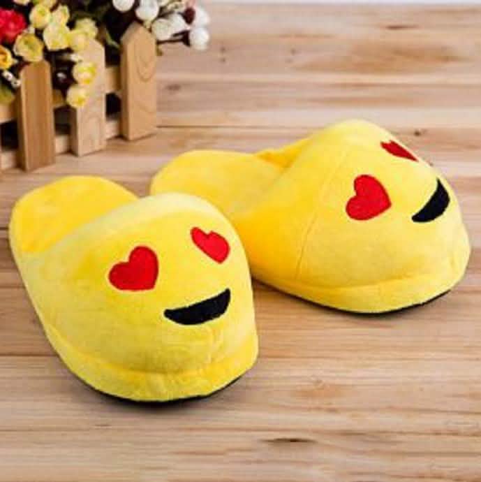 Cute And Fun Plush Emoji Slippers