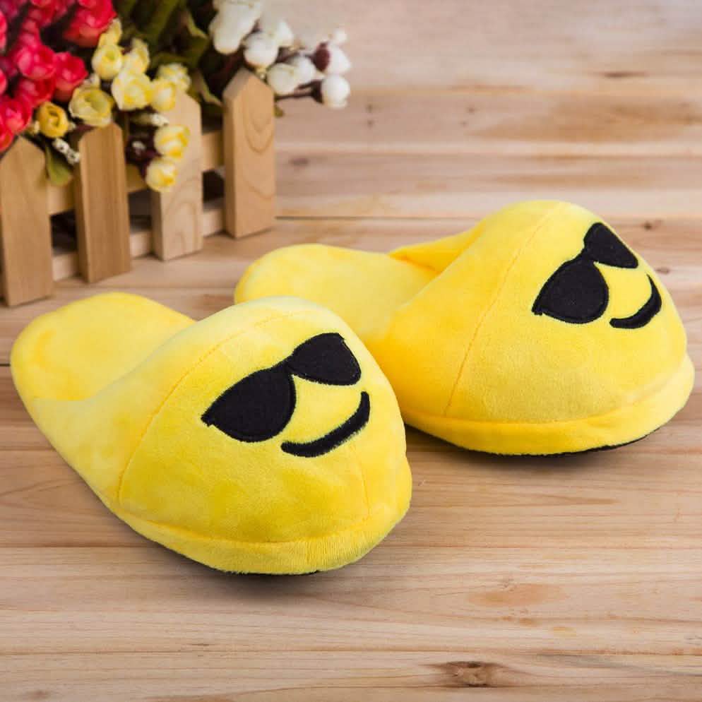 Cute And Fun Plush Emoji Slippers